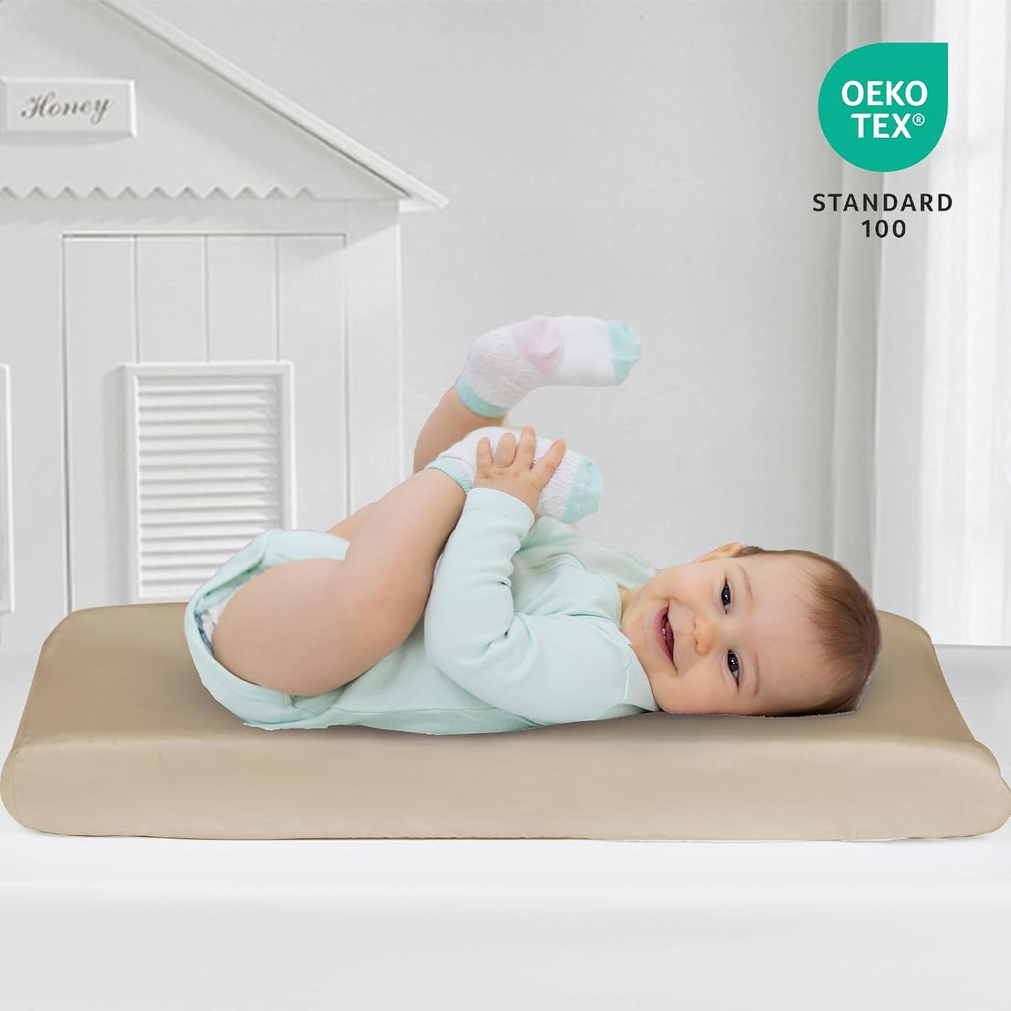 david's Kids 3 Pack Changing Pad Cover Set, Ultra Soft Breathable Cozy Microfiber Diaper Change Table Sheets for Baby Girls, Fit Most Changing Pads, White & Grey & Khaki