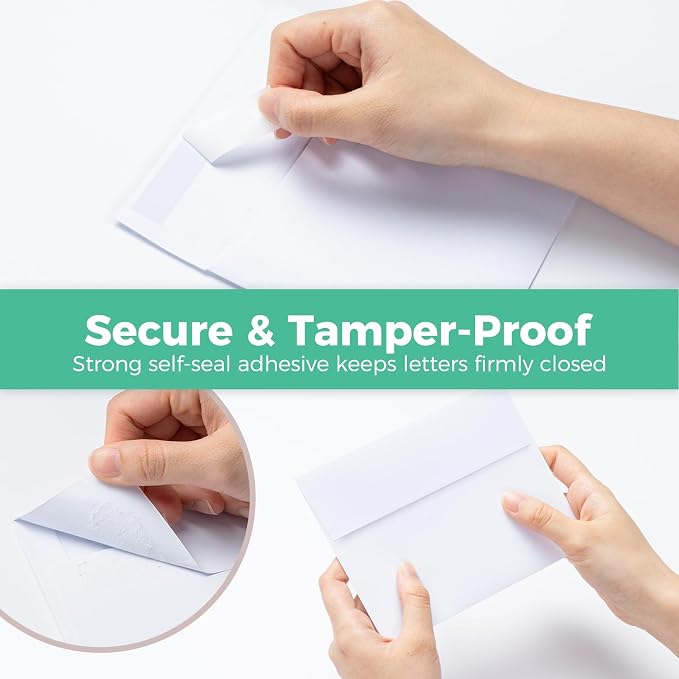 Ohuhu A2 Blank White Cards and Self-Seal Envelopes 100 Pack