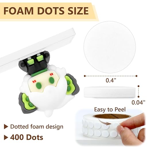 400 PCS 1mm Double Sided Foam Dots 0.4" Foam Round Dots 3D Foam Tape Craft