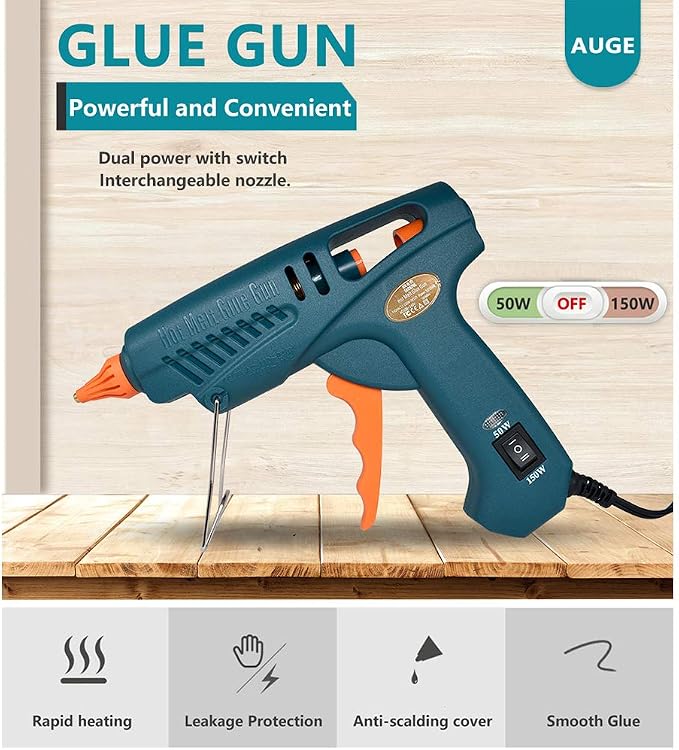 Full Size Hot Glue Gun Nozzle Set, 50/150 Watts Dual Power
