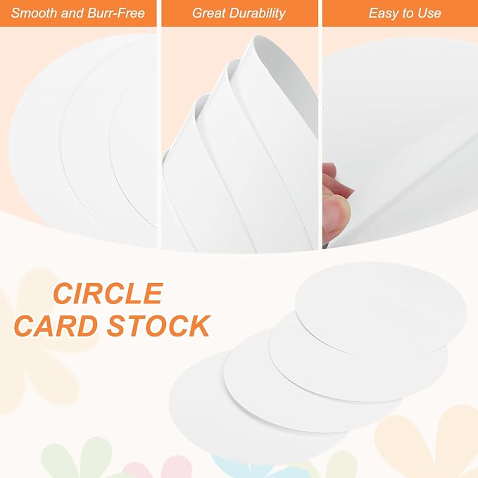 MECCANIXITY 24 Pcs Circle Card Stock, 6.7 Inch Round Cutouts Paper Thick
