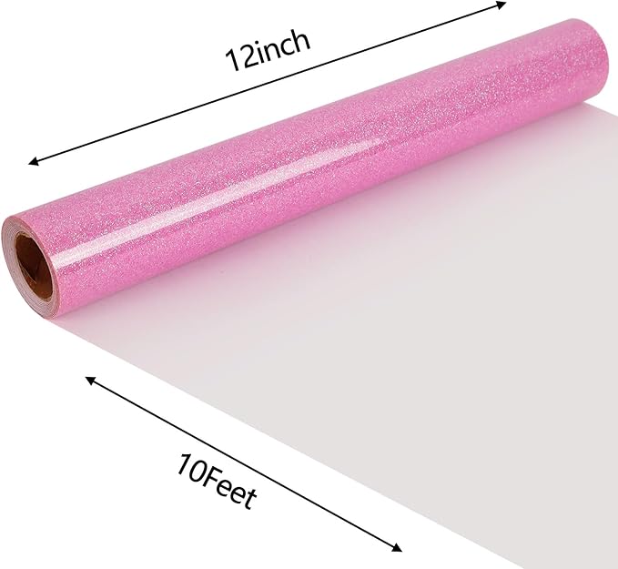 FUNKAKA Glitter Fluorescent Purple HTV Heat Transfer Vinyl Rolls, Glitter HTV