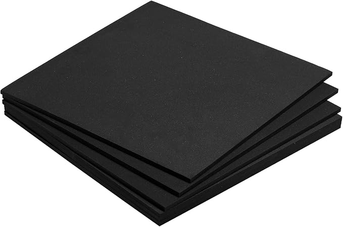 MECCANIXITY EVA Foam Sheets Black 9.8 Inch x 9.8 Inch 5mm Thick Crafts Foam