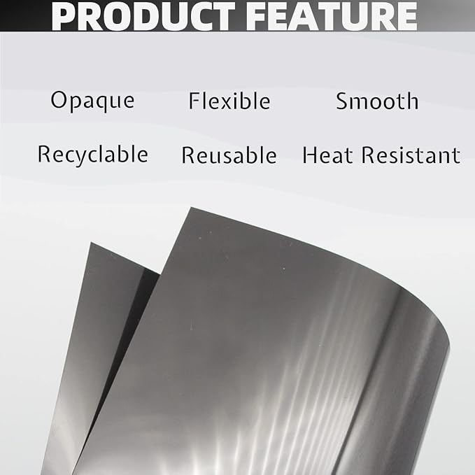 Opaque Black Plastic Sheets, 7.5mil 12” X 12” Craft PET Film, PET Stencil