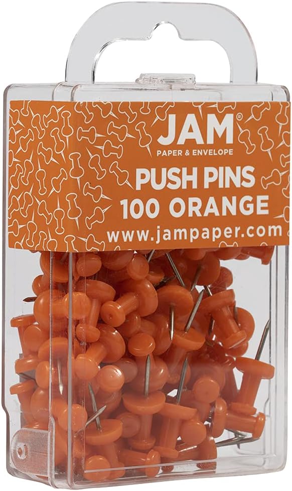 JAM PAPER Colorful Push Pins