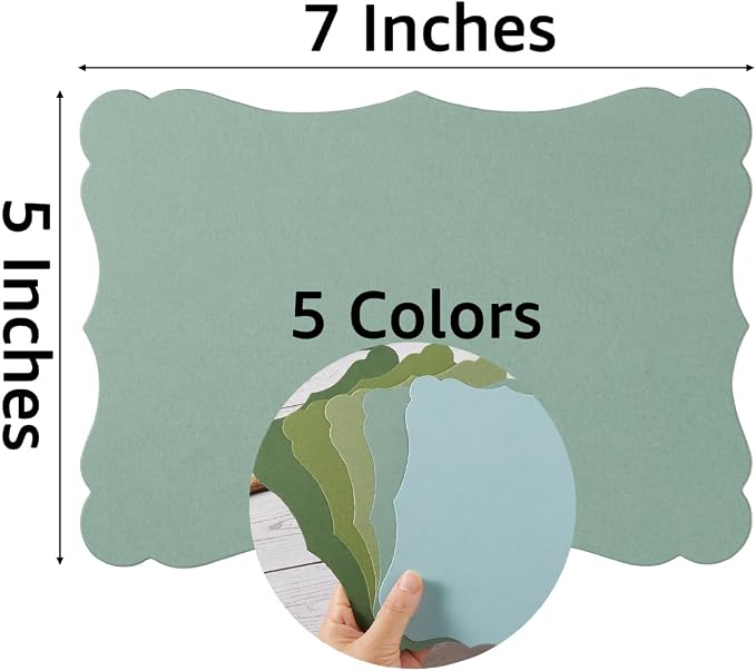 50 Pack Blank Kraft Greeting Cards, 5 Colors, 5x7IN | Thick Cardstock Paper