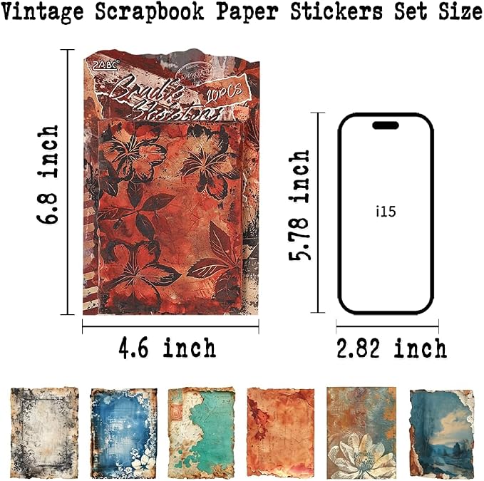 Vintage Scrapbook Paper Stickers