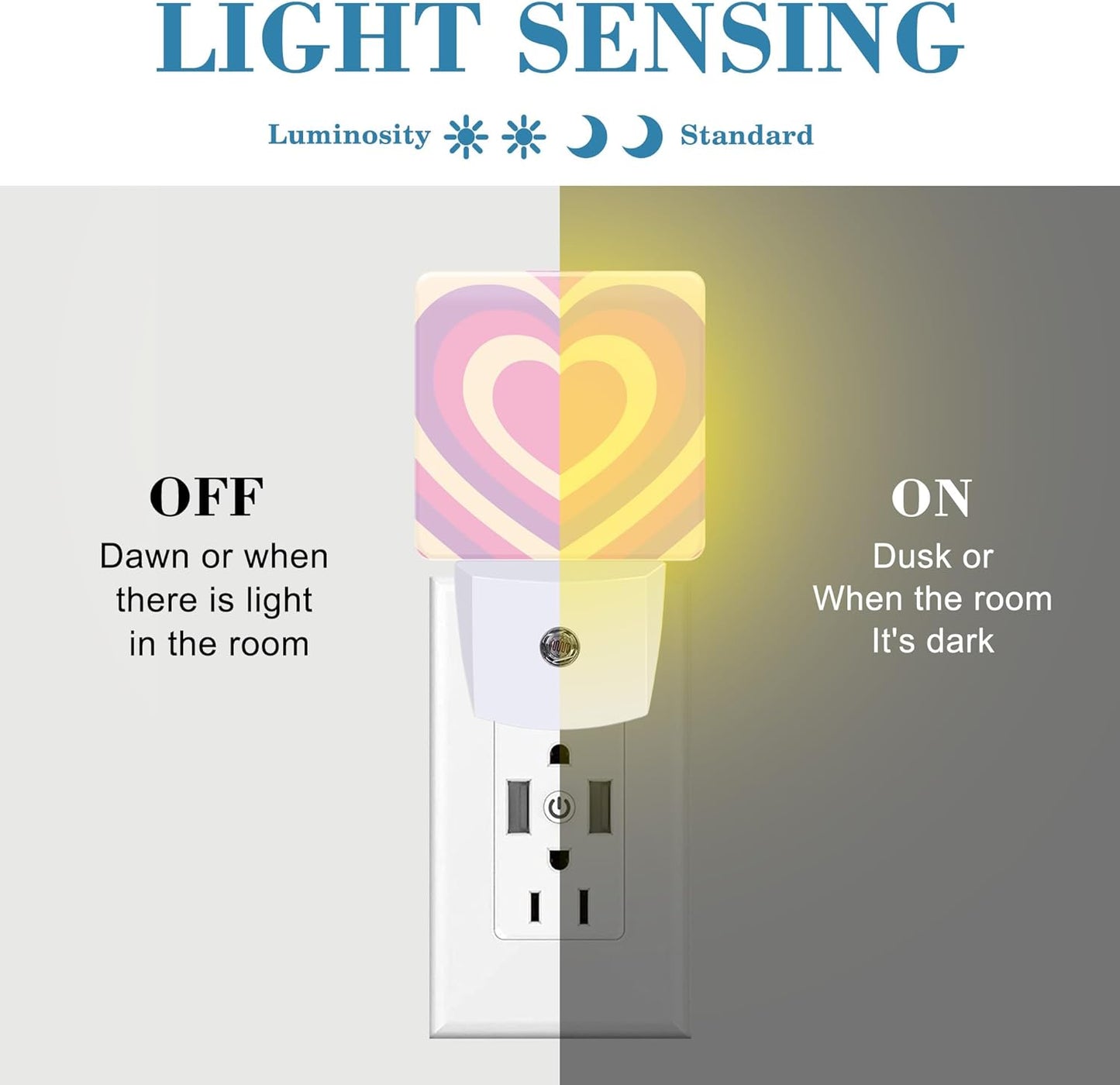 Pink Love Swirl Night Light for Kids, LED Night Light Plug into Wall with Dusk to Dawn Sensor for Girls Boys Women Men Room Decor, Hallway, Kitchen, Bathroom, Nursery, Stairs