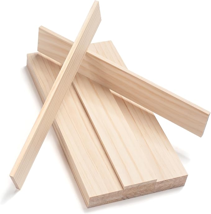 Wooden Dowels for Crafts, Wood Strips Trim Wood Slats Planks for Wall 1/4" × 2"