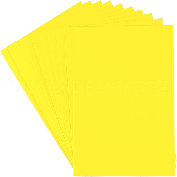 CleverDelights 8" x 12" Yellow Foam Sheets