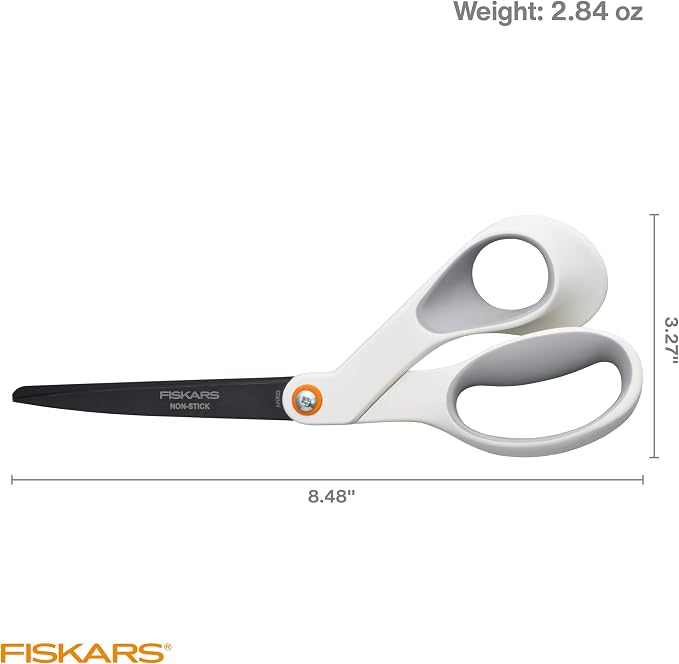 Fiskars 8" Premium Non-Stick SoftGrip All Purpose Scissors