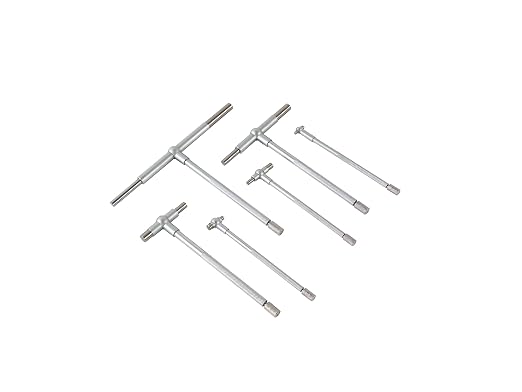 Beslands 6 Pc Telescoping Gage Set, T-Bore Hole Gauges, High Precision