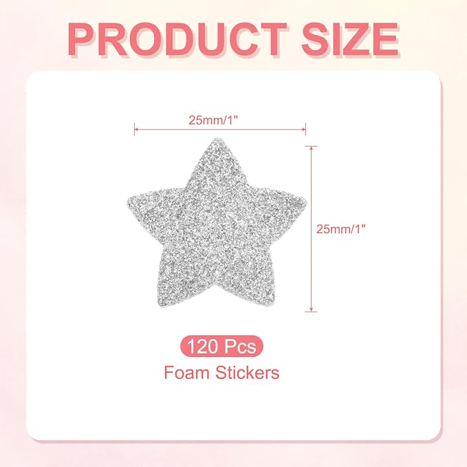 PATIKIL 1"x1" Star Foam Stickers