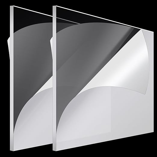 Roowest 2 Pcs 29 x 59 Inch, 1/4 Inch Thick Clear Acrylic Sheet Plastic Sheet