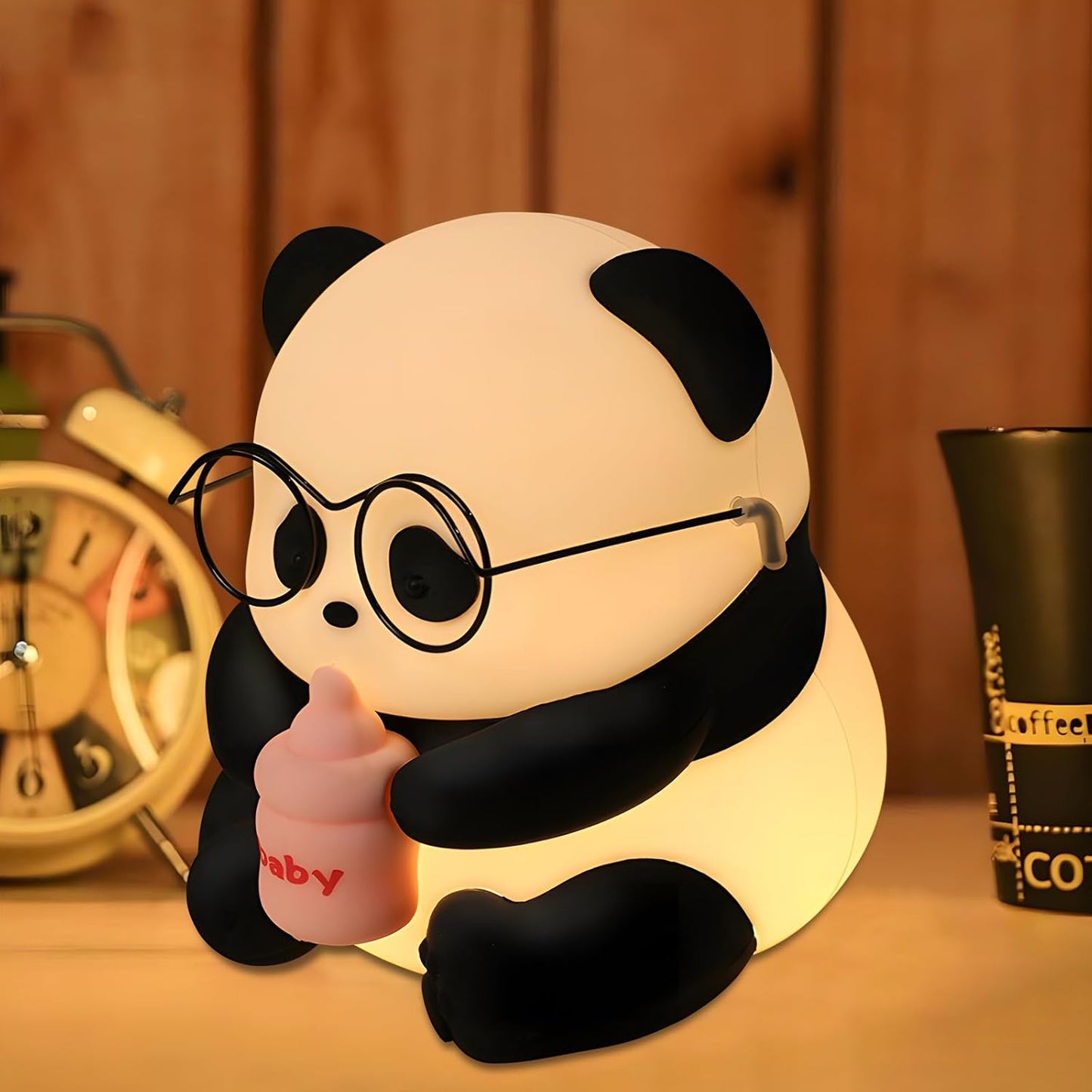 Cute Panda Night Light, LED Novelty Animal Night Lamp, 3 Level Dimmable Nursery Nightlight Gift for Breastfeeding Toddler Baby Kids, Food Grade Silicone Cute Stuff forRoom Decor
