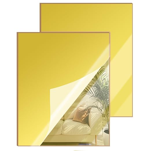 12x16 Inches Gold Mirror Acrylic Sheet – 2 Pcs Reflective Acrylic Panel