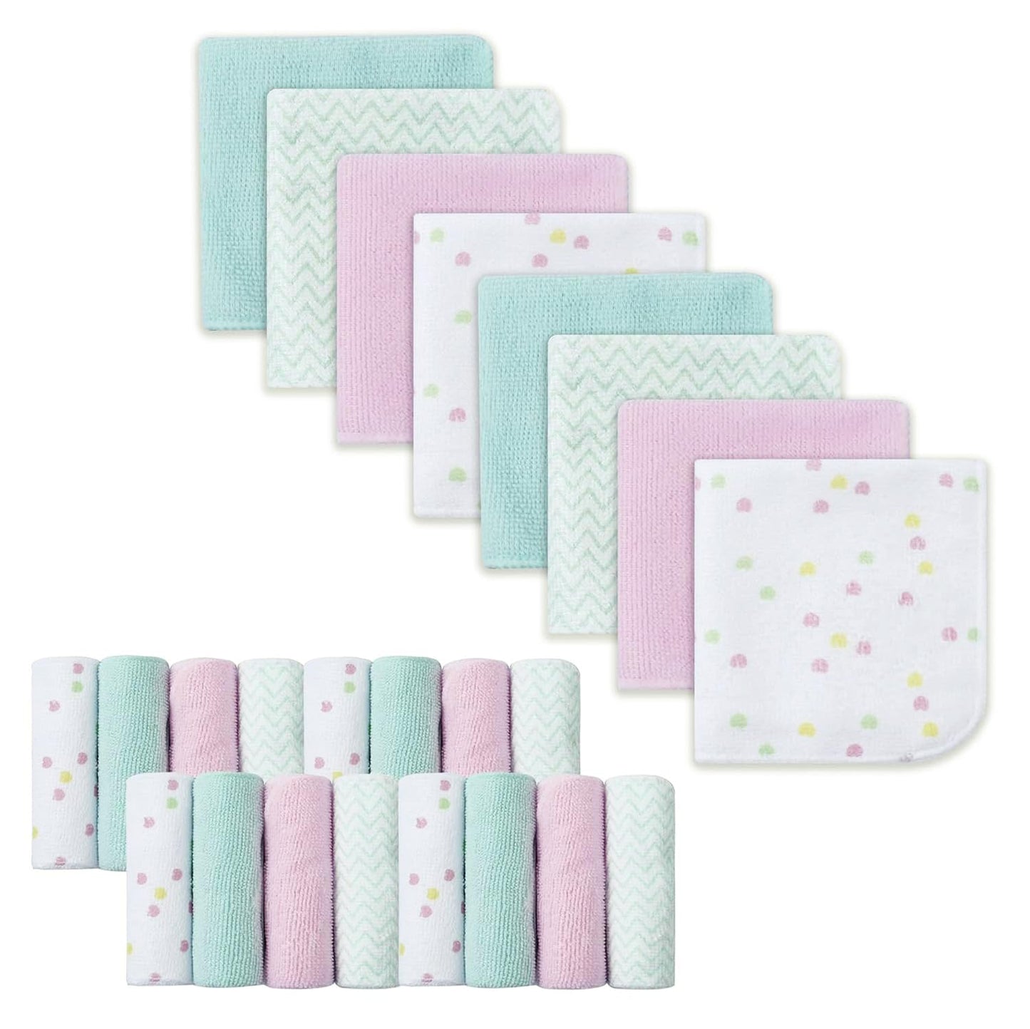 softan Baby Washcloths, 24Pack Baby Wash Cloths Extra Soft & Ultra Absorbent, Baby Towels and Washcloths Face Towel Unisex for Boys Girls Face & Body, Washclothes Gentle on Sensitive Skin, 9x9 Unicorn