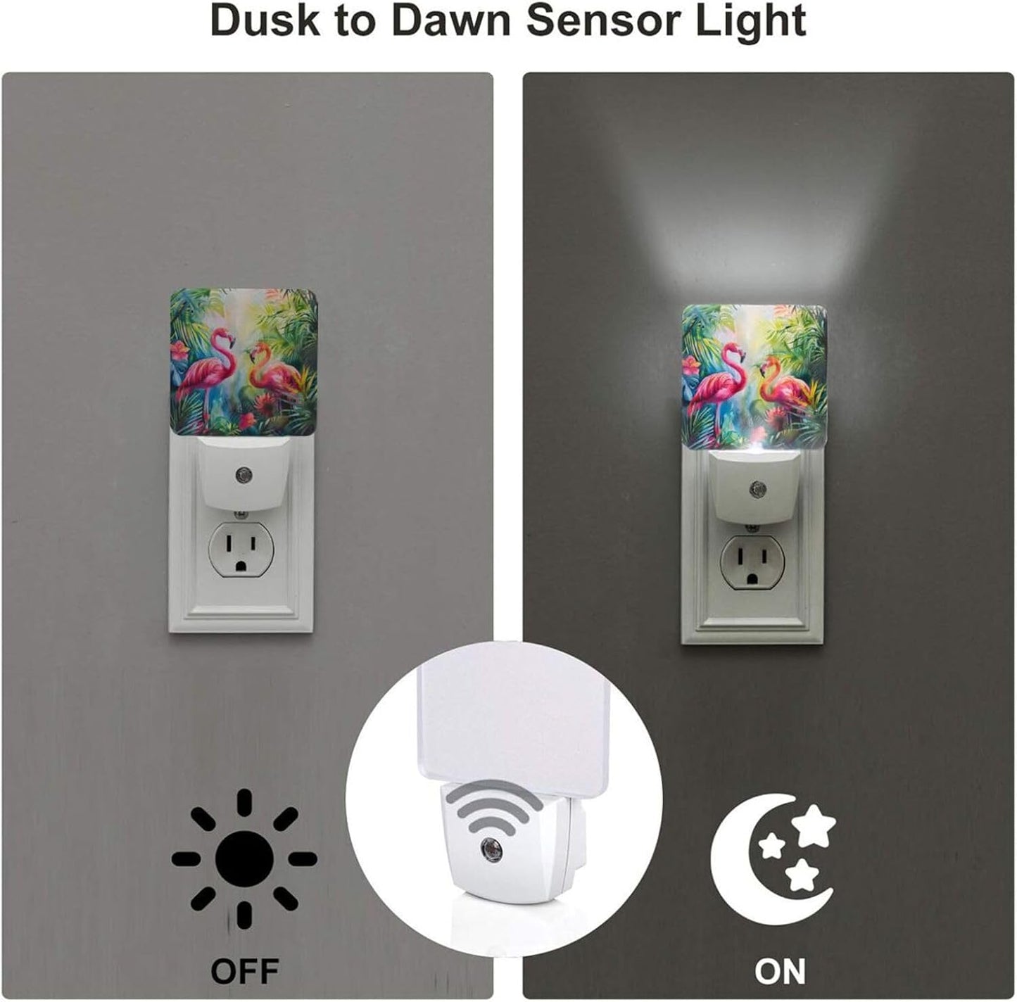 Led Night Light, Flamingo Decorative Plug in Nightlights,with Smart Auto Dusk to Dawn Night Light for Bedroom, Kitchen, Nursery, Bathroom