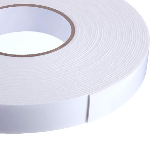 Tatuo 2 Rolls Double Sided Foam Tape 1 Inch by 50 Feet White PE Foam Tape