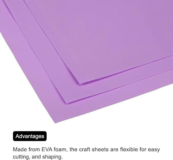 MECCANIXITY EVA Foam Sheets Light Purple 19.7 Inch x 19.7 Inch 1mm Thick Crafts