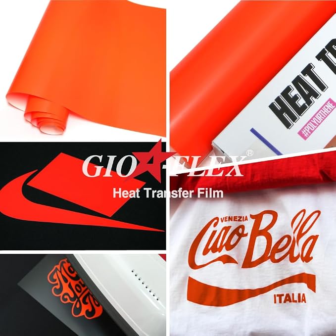 PU Heat Transfer Vinyl 12"×20ft Roll Neon Orange – HTV