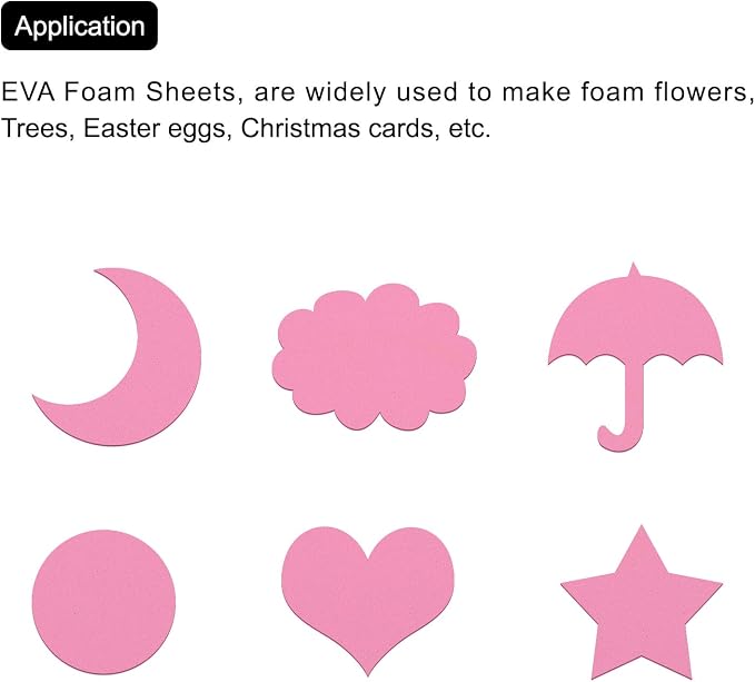 MECCANIXITY EVA Foam Sheets Pink 9.8 Inch x 9.8 Inch 10mm Thick Crafts Foam
