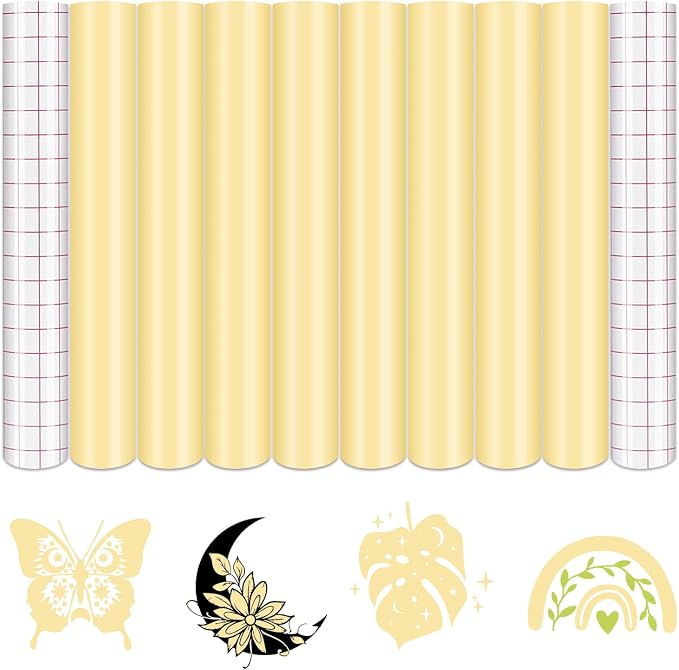 Tintnut Boho Permanent Vinyl 8 Sheets 12x10in Corn Silk Adhesive Vinyl | Solid