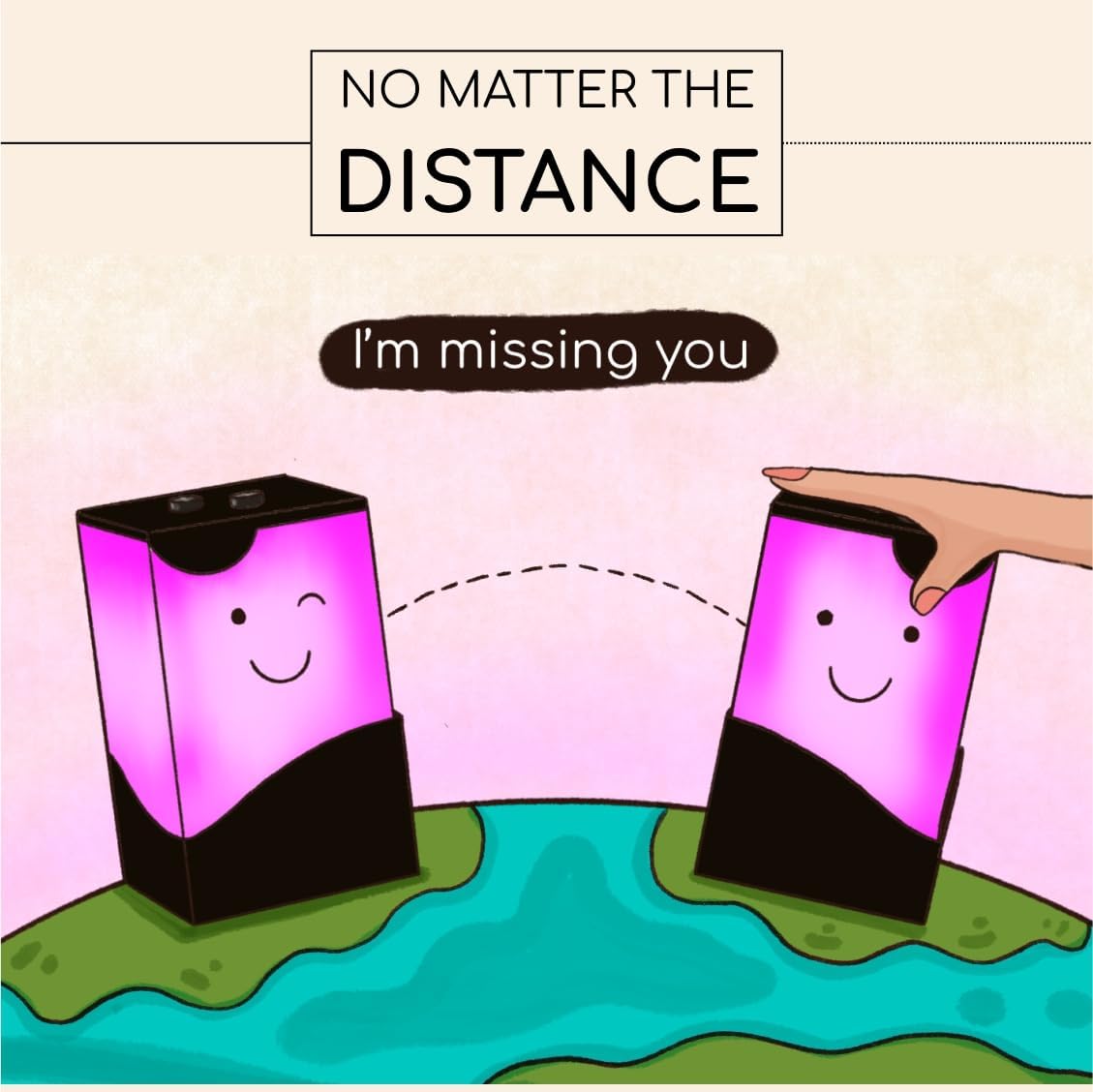 ZOCI VOCI Telepathy Toddlers – Cute Friendship Lamps with No Subscription | WiFi Touch Lamp for Long Distance Relationships, Couples, Friends & Family | Friendship Lights - Christmas Gifts (Set of 2)