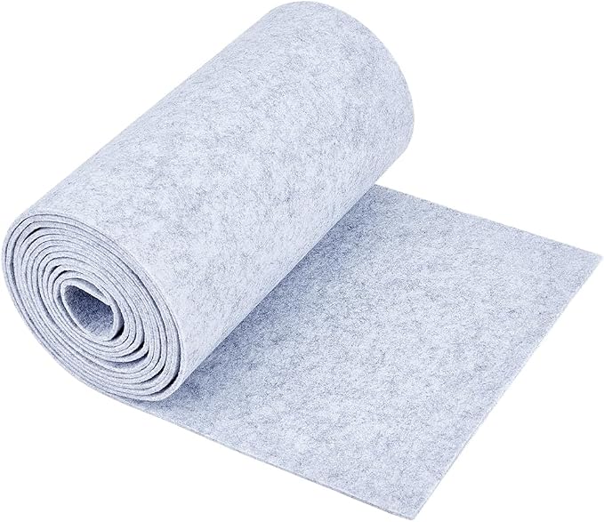 BENECREAT 118x9.4Inch Light Gray Felt Roll, Fabric Sheets Soft Woven Nonwoven