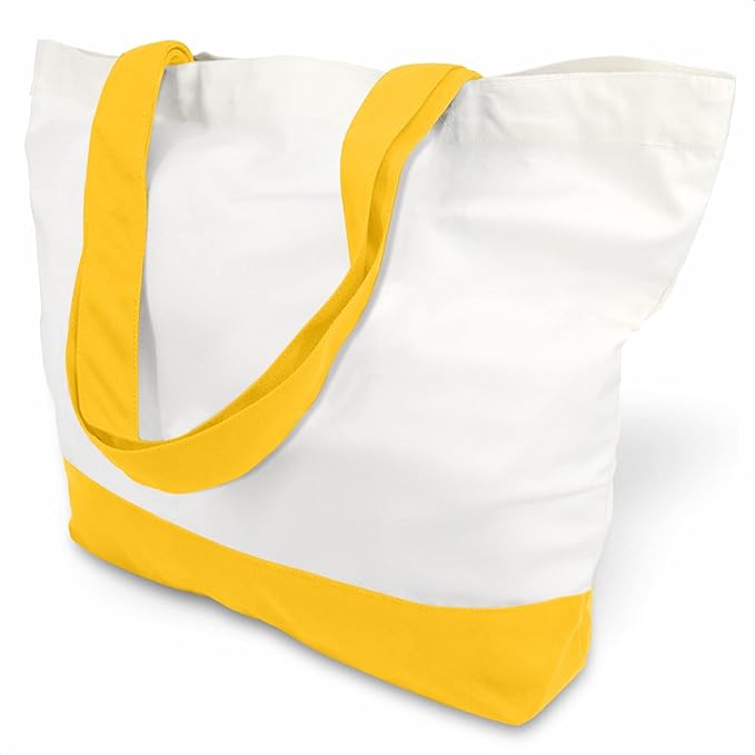 TOPDesign 3-Pack Super Strong Large 12oz Cotton Canvas Tote Bags, Reusable