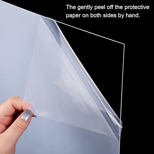 2 Pcs 1/16 Inch Thick Clear Acrylic Sheet 12 x 12 Inch Transparent Acrylic