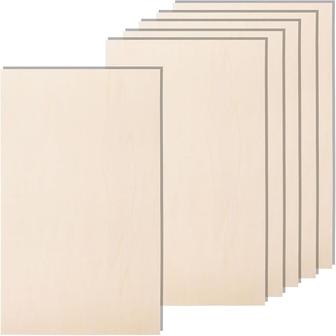 6 Pack 12 x 20 x 1/4 Inch-6mm Thick Basswood Sheets