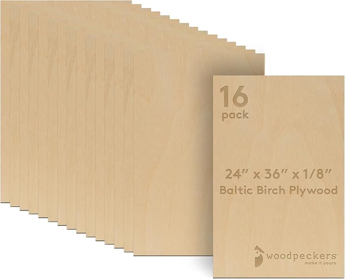 Baltic Birch Plywood 24 x 36 x 1/8 Inch - 3 mm Craft Wood