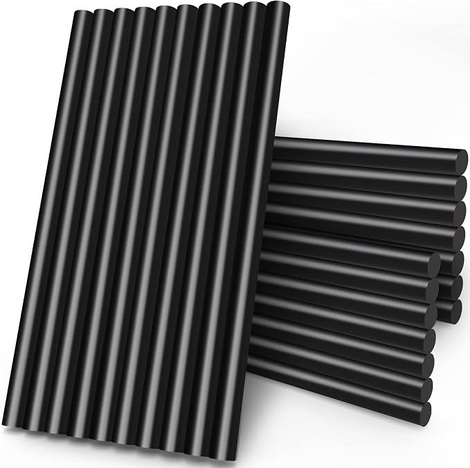 Manarty Black Craft Glue Gun Sticks, 0.43" Dia x 8" Long Full Size Hot Melt