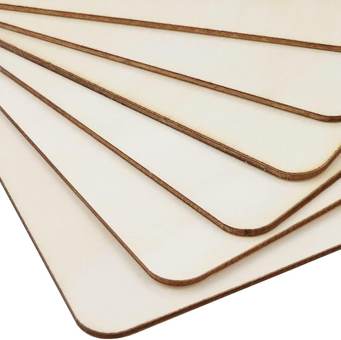 TKOnline 25Pcs 6 x 6 x 1/10 Inches Unfinished Basswood Sheets