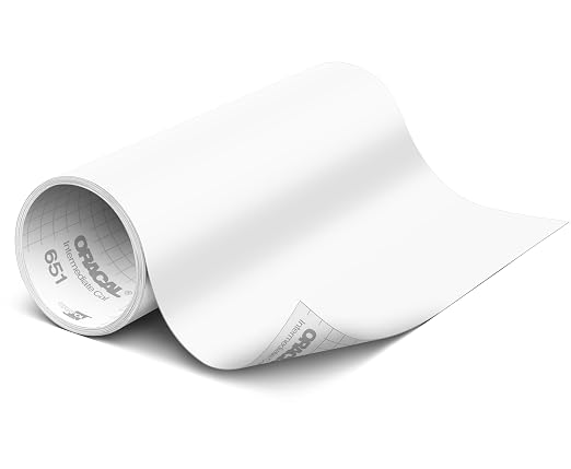 ORACAL 651 Matte White Vinyl Durable Roll Easy to Weed Permanent Adhesive Craft