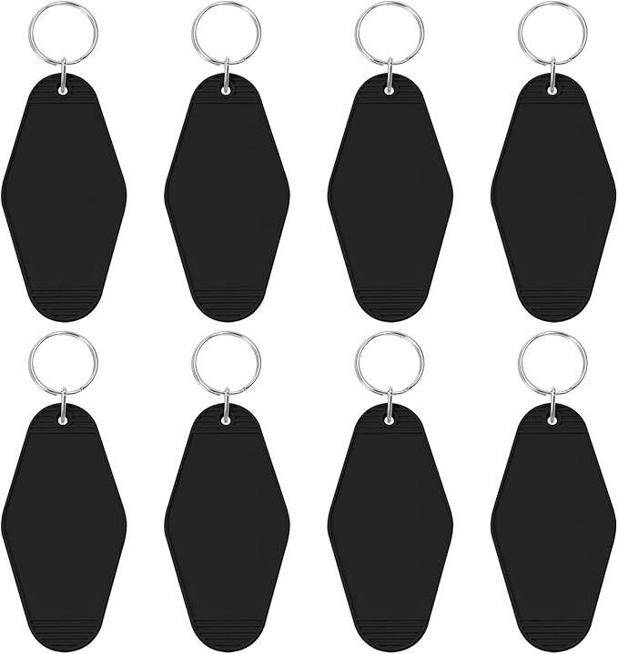 8PCS Motel Keychain Blank Hotel Key Tags Holder