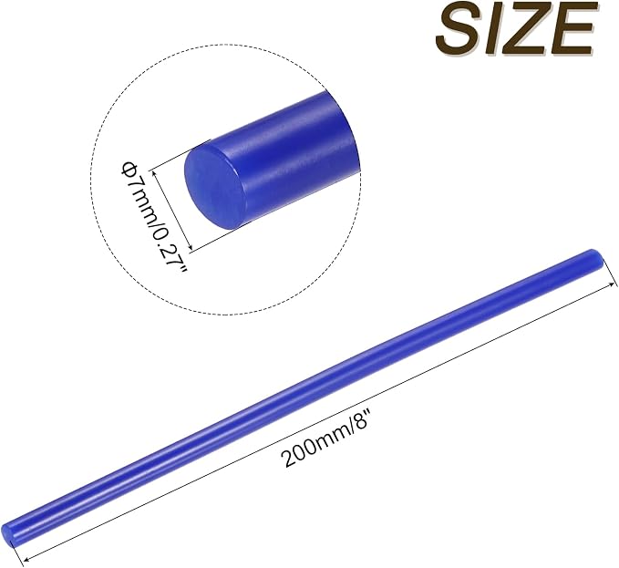 uxcell Mini Hot Glue Sticks for Glue Gun 7mm x 200mm Dark Blue 12pcs