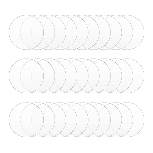 30Pcs 2 inch Clear Acrylic Discs Acrylic Circle Blanks, Round Acrylic Sheets