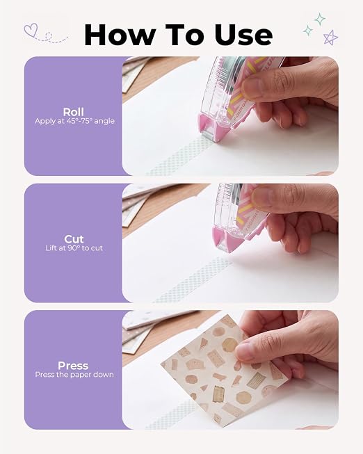 Four Candies Glue Tape Roller, Double Sided Tape