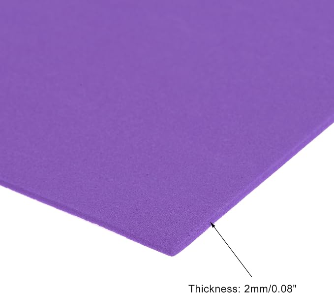 uxcell Dark Purple EVA Foam Sheets, 11.8x7.9 in 2mm Thick Handicraft Foam Paper