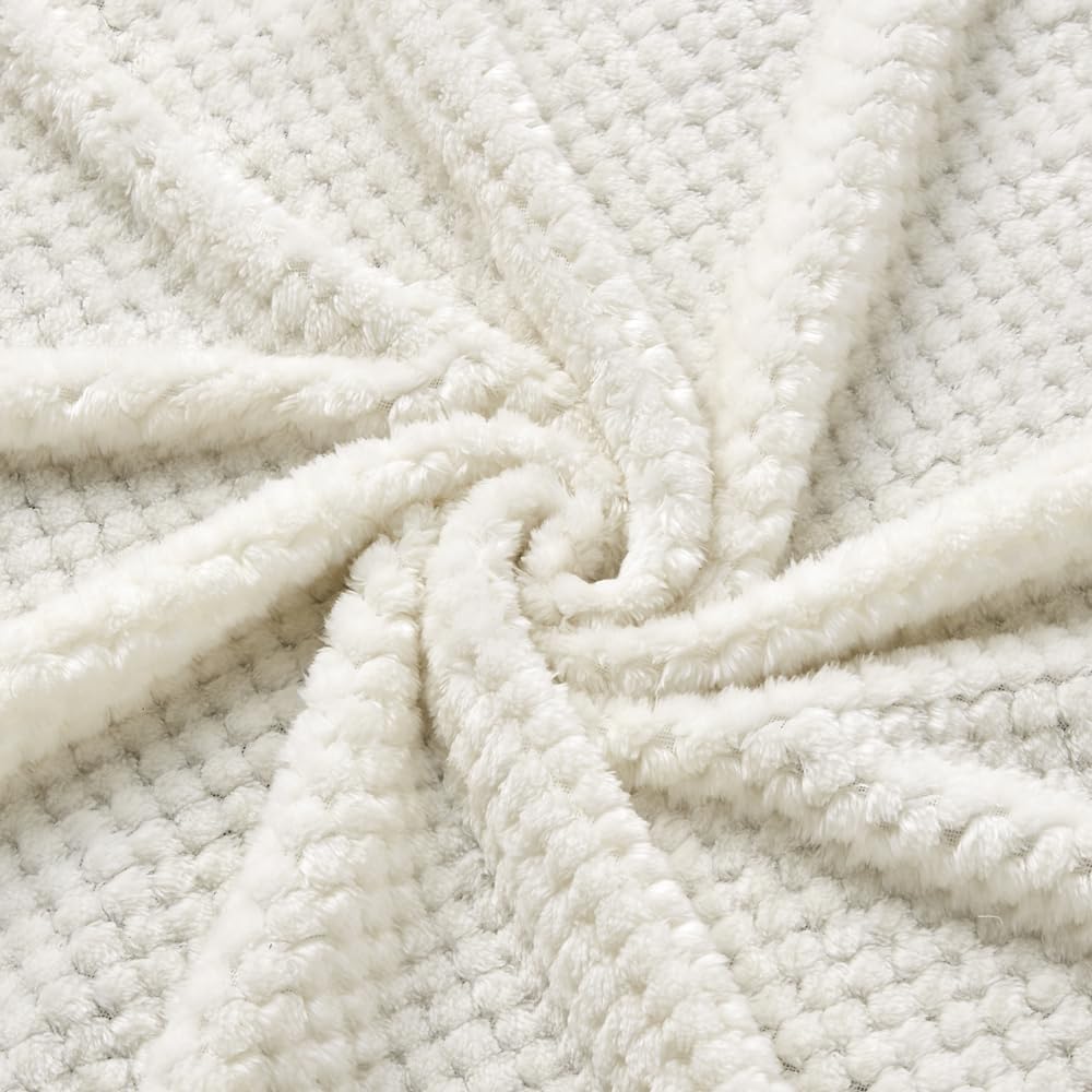 CREVENT 30''X40'' Cute Cozy Fluffy Warm Baby Blanket for Girls Infants Toddlers' Bedding Crib Cot Stroller, Baby Shower Birthday Newborn's Gift Ivory- Butterfly