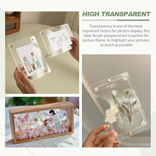 10pcs Clear Acrylic Perspex Sheets, Transparent Acrylic Sheet, 1mm Thick 10 x