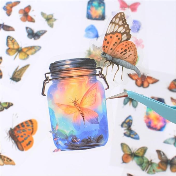 Transparent Butterflies Fairy Sticker Book