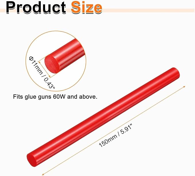 HARFINGTON 10pcs Hot Glue Sticks 0.43" Dia x 5.91" Long EVA Mini Hot Melt