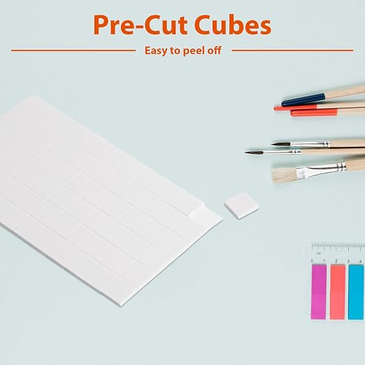 8 Sheets 1320 Pcs Foam Squares 2 Sizes Double Sided Foam Tape Adhesive Dots
