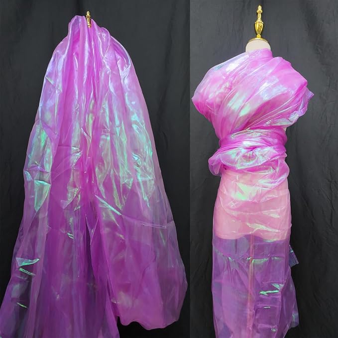3.3 Yard Magic Rose Purple Organza Fabric