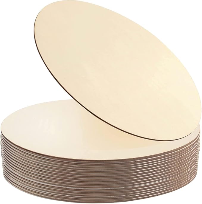 22 Pieces 12" Inch Round Wood Discs
