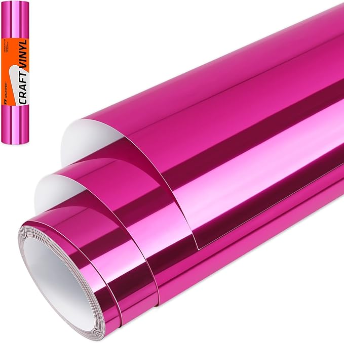 WRAPXPERT Pink Permanent Vinyl Chrome, Chrome Mirror Metallic Hot Pink