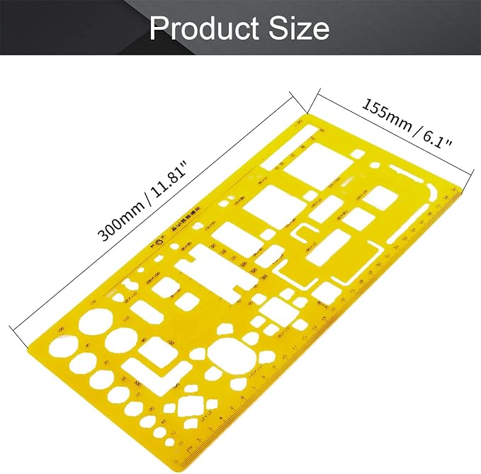 Utoolmart Architect Interior Design Geometric Drafting Drawing Template Ruler